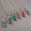 Image 2 : Set of 6 Gemstone Point Necklaces 28"