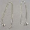 Image 1 : Set of 2 Sterling 925 Silver Chains - Long Curb 18" and Bead 18"