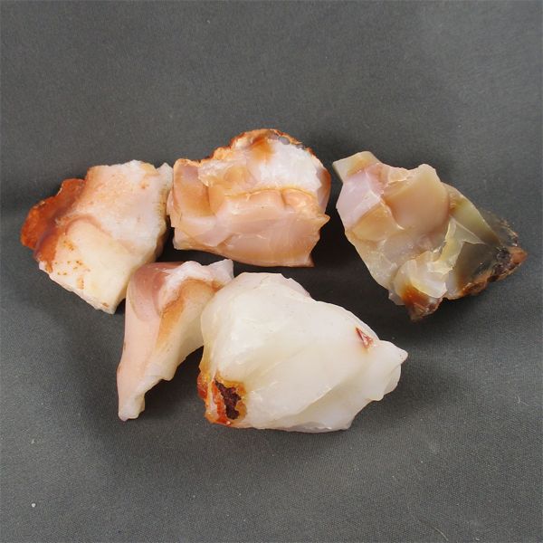 Lot of 5 Raw Carnelian Specimens