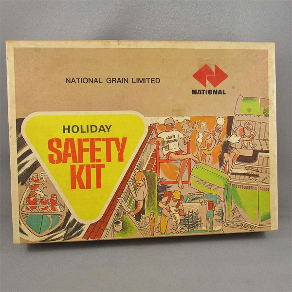 1974 Vintage Holiday Safety Kit with original contents & company letter