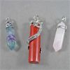 Image 1 : Set of 3 NEW Gemstone Pendants - Red Jasper Dragon, Rainbow Fluorite & Rose Quartz