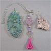 Image 1 : Set of 2 Gemstone Pendants & 1 Car Charm Essential Oil Diffuser
