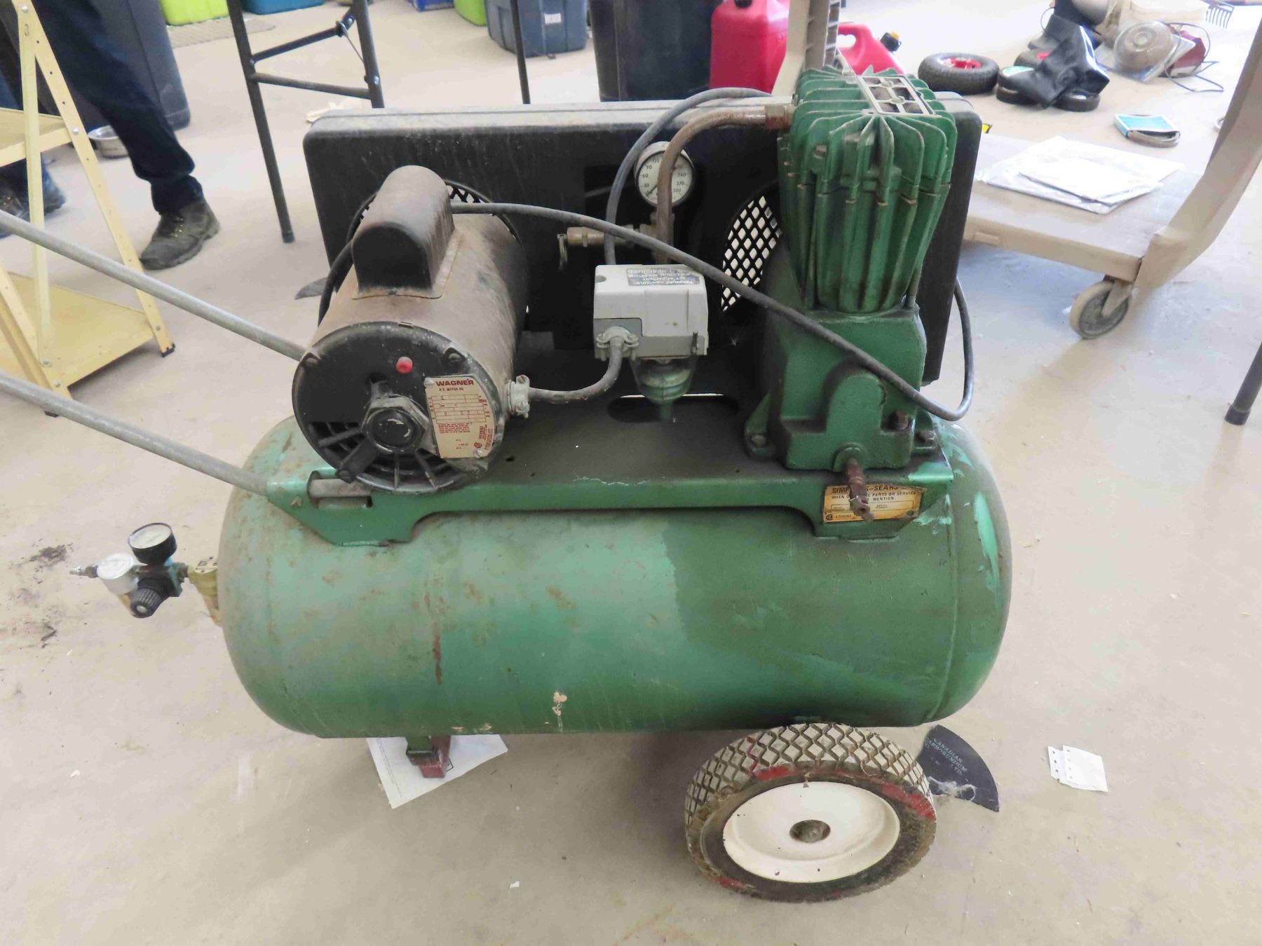 Compressor Green Color Simpson Sears 2HP Portable Air Compressor
