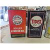 Image 2 : Tidex 1 Gal Oil Tin, Esso + Best Buy Anti Freeze 1 Gal Tins, Horn Loader Fluid, 