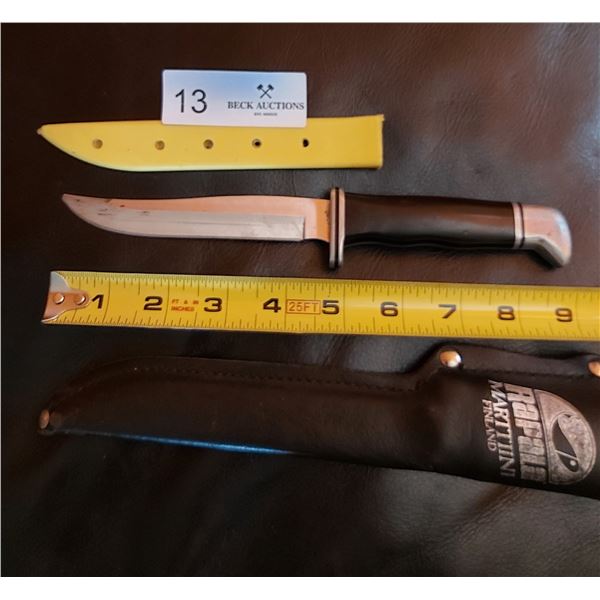 Buck Knife with Plastic Sheath & Leather Case