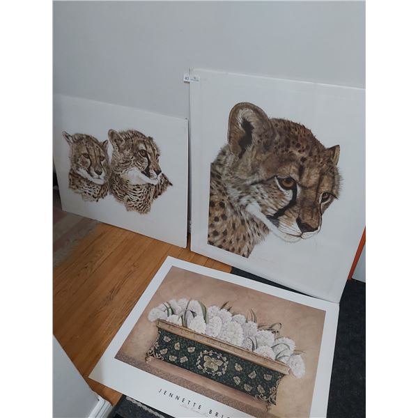 2 Cheetah Prints - Artist Jacquie Marie Vaux & Lilac Cache Pot Poster Artist Jennette Brice