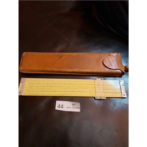 Vintage Pickett Slide Rule with Leather Case.  Model # N4-ES Vector Type-Log