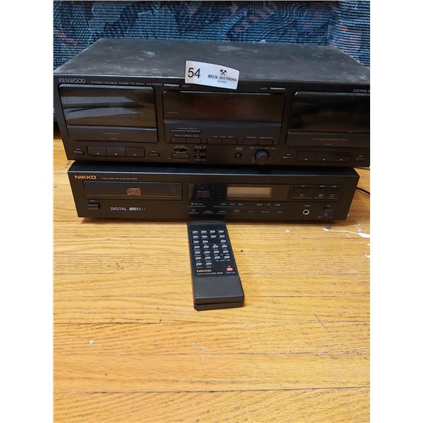 Nikko CD Player with Remote Model # NCD 800R & Kenwood Double Cassette Player Model # KX-W893