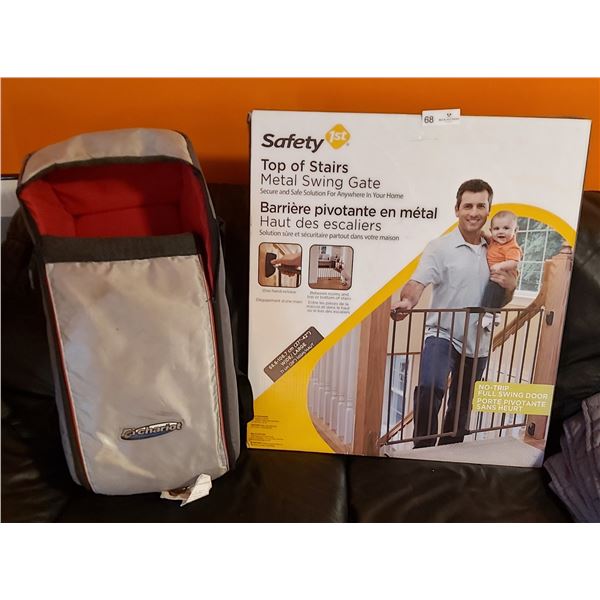 2 Safety 1st Top Of Starirs Baby Metal Swing Gates and Chariot Baby Bivy