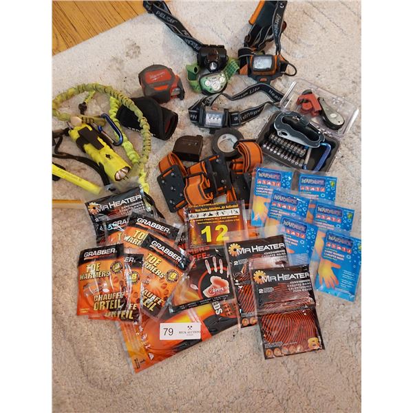 Hand Warmers, Boot Spikes, Head Lamps, Battery Tester, Assorted Tools & More