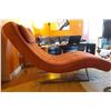 Image 2 : Suede Chaise Lounger with Chrome Legs and Removeable Zip On Pillow