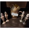 Image 1 : 2 Silver Plated Sets of Salt and Pepper Shakers, 2 Metal Cups & More