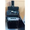Image 1 : Cabinet with Yamaha AV Receiver & Denon AV Receiver, Sony Speaker. & Centrios Speaker
