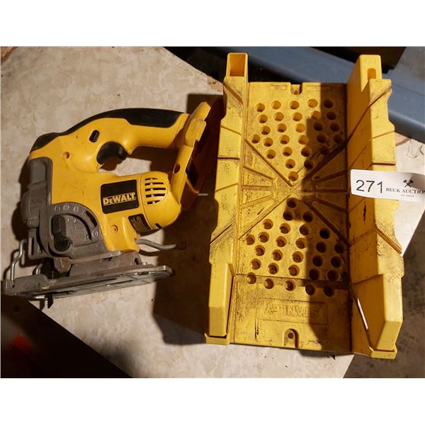 DeWalt Cordless Variable Speed Jig Saw Model # DC330 (No Battery 0r Charger) & Mitre Box