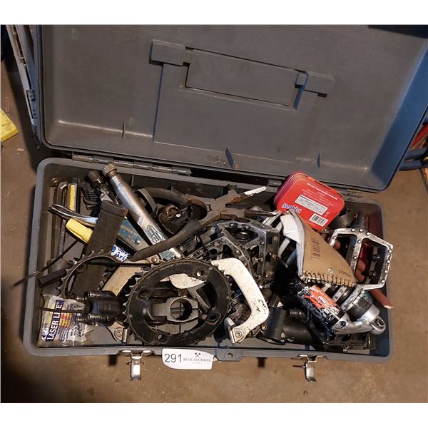 Tool Box with Assorted Bicycle Parts