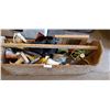 Image 1 : Large Wooden Box with Handle full of Painting Supplies