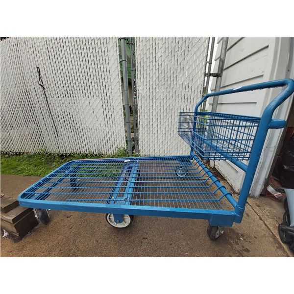 Large Blue Trolley Cart 32 Wide x 58 Deep x 39 High