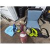 Image 2 : Assorted Sporting Supplies, & Quest Sports Chair with Shoulder Strap