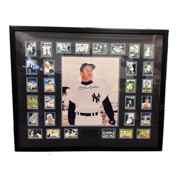 Mickey Mantle Signed Photo with Collector Cards