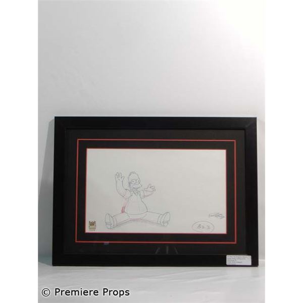 The Simpsons Movie Original Production Drawing Framed