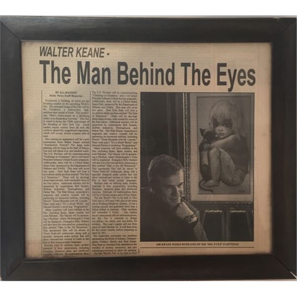 Big Eyes Walter (Christoph Waltz) Framed Newspaper Article Movie Props