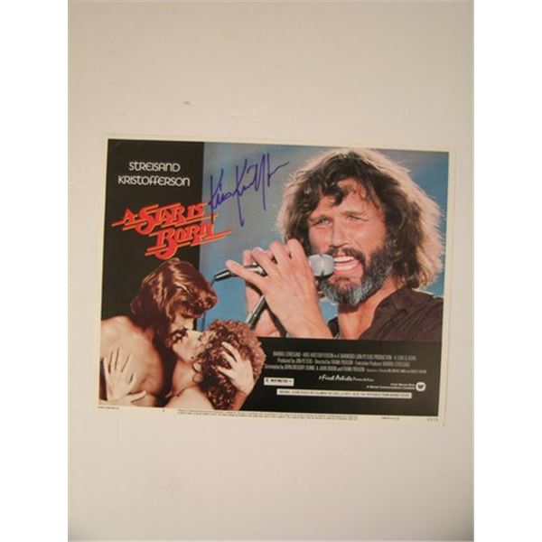 A Star Is Born Kris Kristofferson Signed Lobby Card