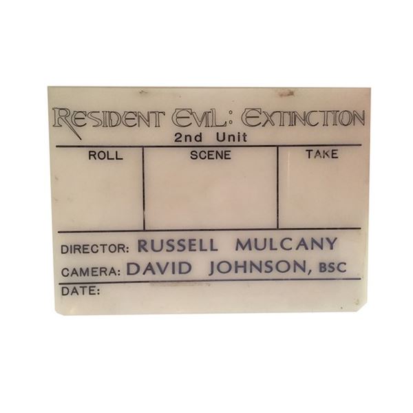 Resident Evil: Extinction set used film slate Movie Memorabilia