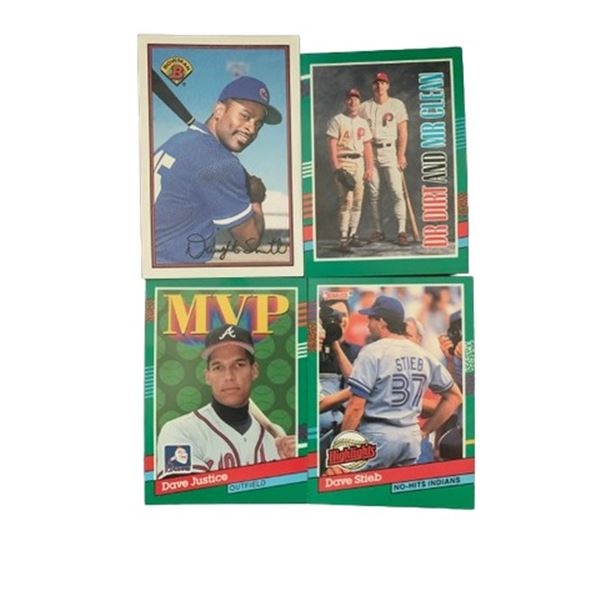 Dwight Smith, Len Dykstra, Dale Murphy, and Dave Justice Baseball Cards Collection