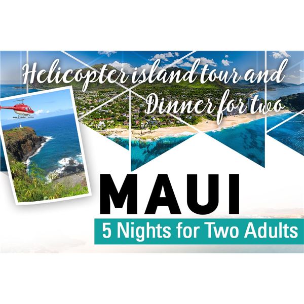 Maui with Helicopter Tour & Dinner for 2