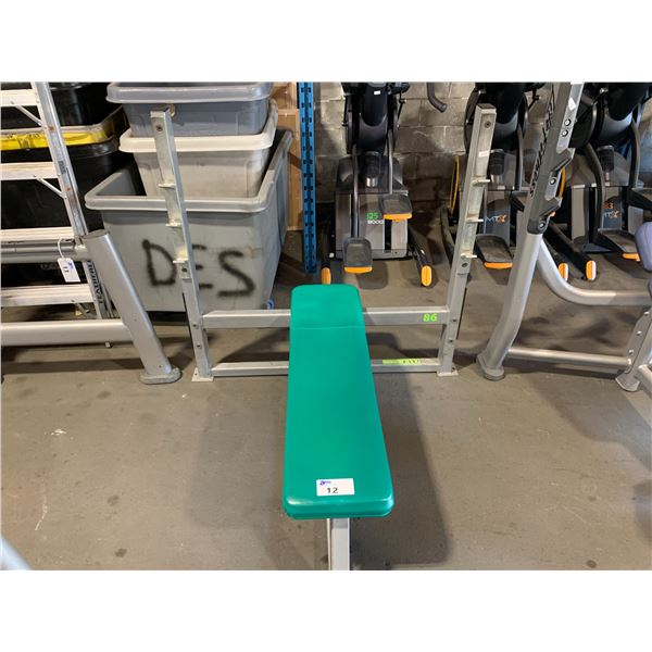 SHES FIT GREY/GREEN COMMERCIAL FREE WEIGHT BENCH PRESS