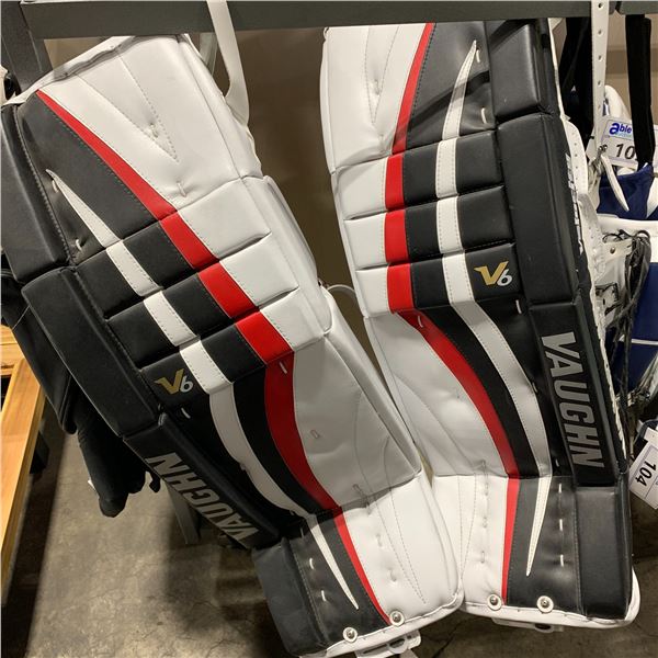 VAUGHN V6 XLW PROFESSIONAL HOCKEY GOALIE LEG PADS ( SR- 33+2" )