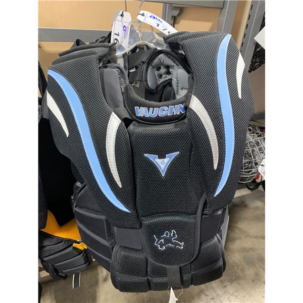 VAUGHN VELOCITY V6 XLWJ PROFESSIONAL HOCKEY GOALIE UPPER CHEST PADS (SIZE: JR - MED )