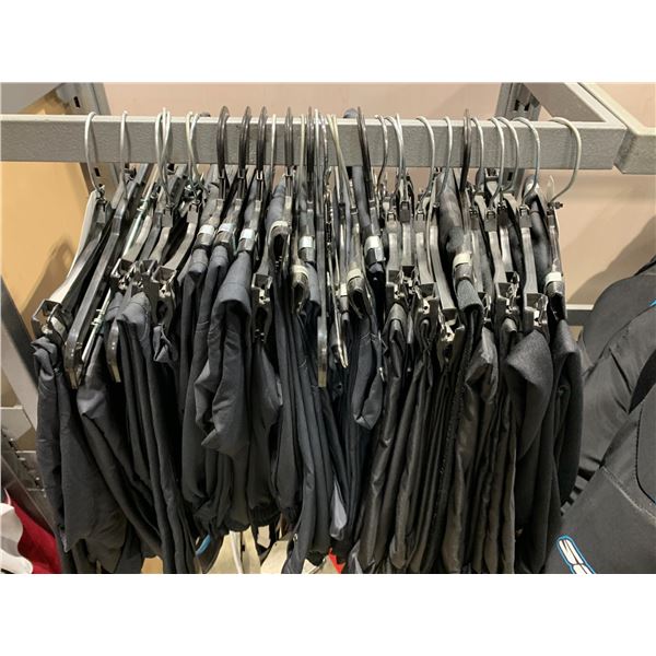 LOT OF ASSORTED BLACK POLYESTER PANTS IN VARIOUS SIZES