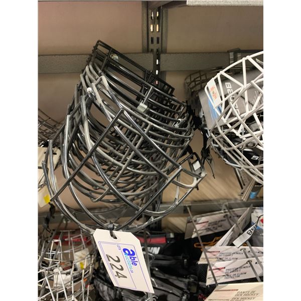 LOT OF ASSORTED BLACK, SILVER & WHITE HOCKEY CAGES ** CERTIFICATION NOT GUARANTEED **