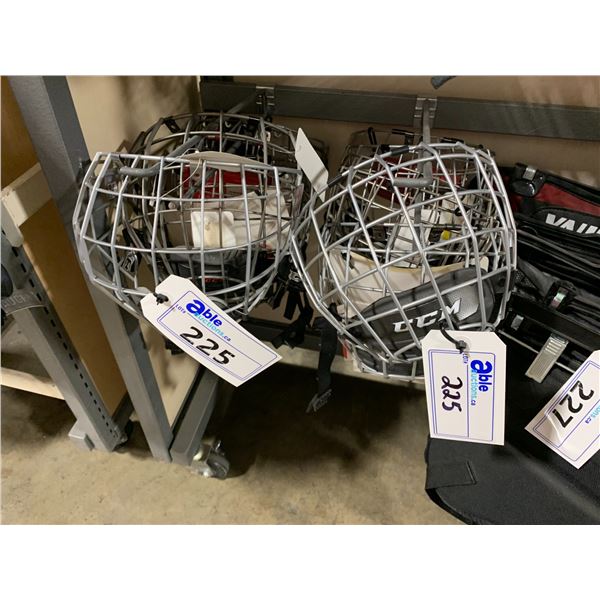 LOT OF ASSORTED SILVER HOCKEY CAGES ** CERTIFICATION NOT GUARANTEED **