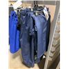 Image 2 : LOT OF ASSORTED POLYESTER PANTS IN VARIOUS SIZES & COLOURS & 2 BLUE PANT COVERS