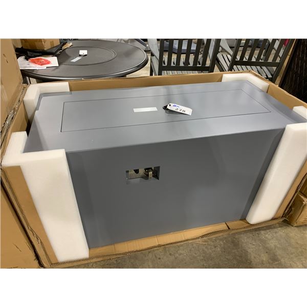 PARAMOUNT FP-415 GREY 49 L X 22 D X 26 H   TALL ALUMINUM CONCRETE LOOK FIREPIT TABLE WITH