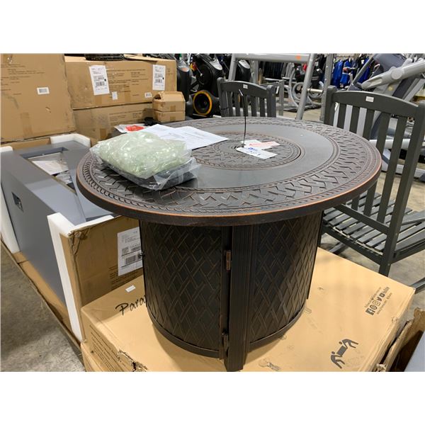 PARAMOUNT FP-452 BRONZE 32" X 40" CAST ALUMINUM PROPANE OUTDOOR FIRE TABLE ** IN BOX **