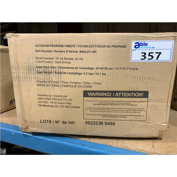 PARAMOUNT BBQ-211-BK DARK BRONZE OUTDOOR PROPANE FIREPIT **IN BOX**