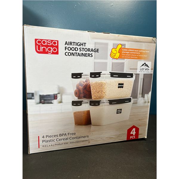 Lot of Casa Lingo Airtight Food Storage Containers - 4 PCS
