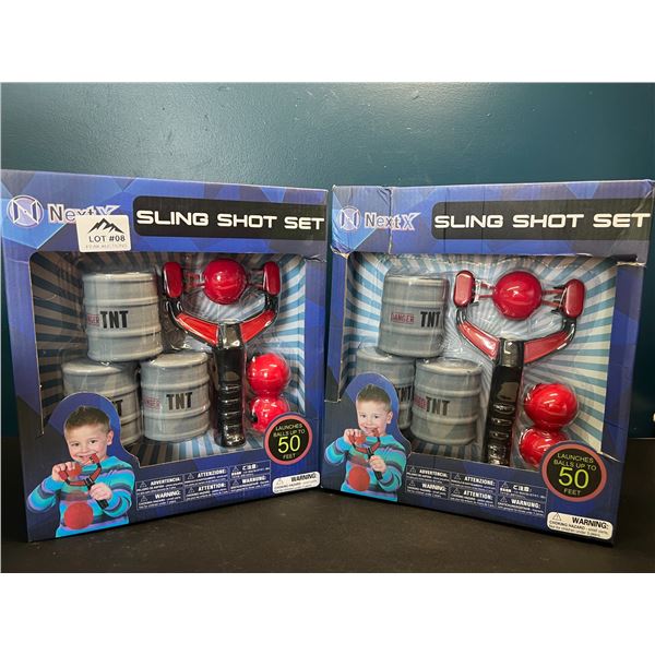 Lot of 2 Sling Shot Toy Sets