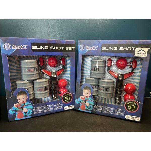 Lot of 2 Sling Shot Toy Sets
