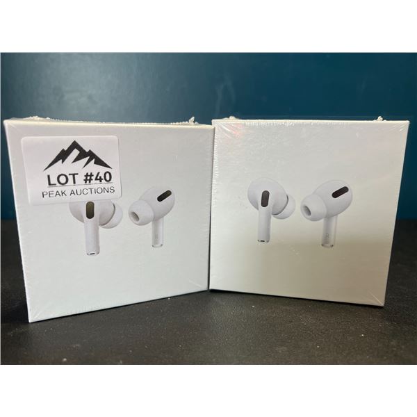Lot of 2 Pairs of True Wireless Earbuds w/ Wireless Charging Case - White