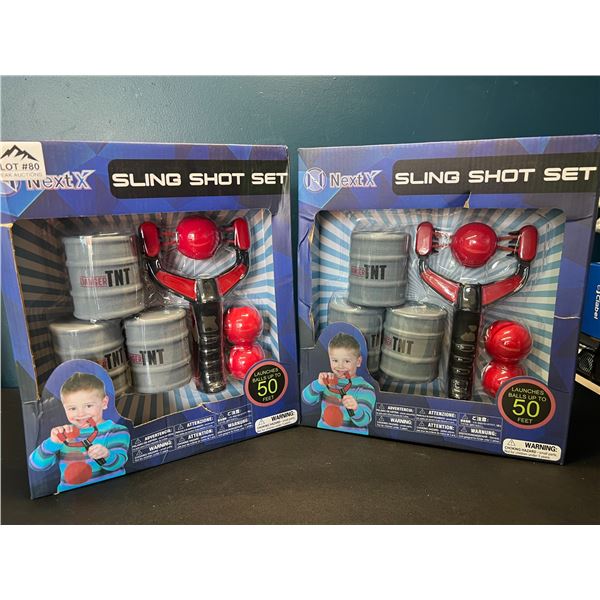 Lot of 2 Sling Shot Toy Sets