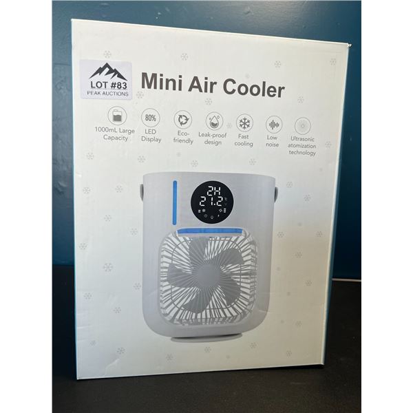 Lot of 1 USB-C Mini Air Cooler/Portable Fan w/ LED Display & 1000mL Tank