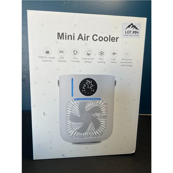 Lot of 1 USB-C Mini Air Cooler/Portable Fan w/ LED Display & 1000mL Tank