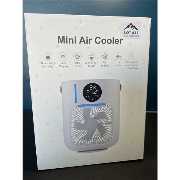 Lot of 1 USB-C Mini Air Cooler/Portable Fan w/ LED Display & 1000mL Tank