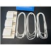 Image 2 : Lot of 3 Premium Fast-Charge Cables for Apple Devices - 3 Pack of Blocks/Cords