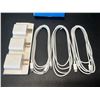 Image 2 : Lot of 3 Premium Fast-Charge Cables for Apple Devices - 3 Pack of Blocks/Cords