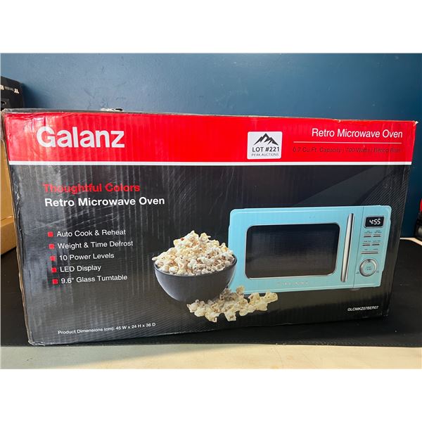 Lot of 1 Galanz Retro Blue Microwave Oven